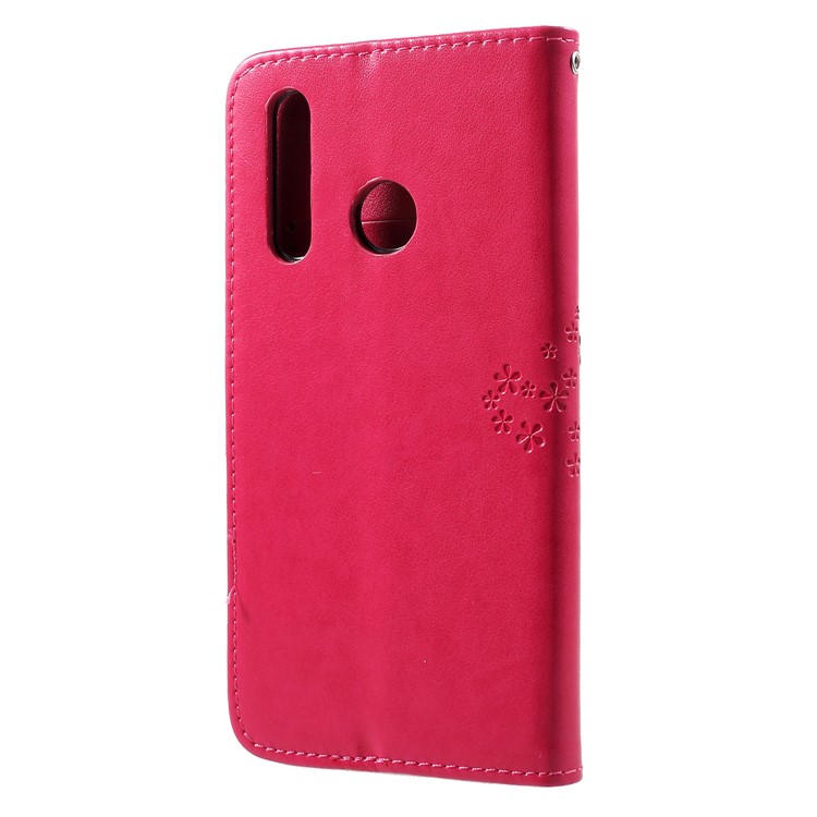 Imprint Tree Owl Wallet Leather Case for Huawei nova 4 - Rose-2