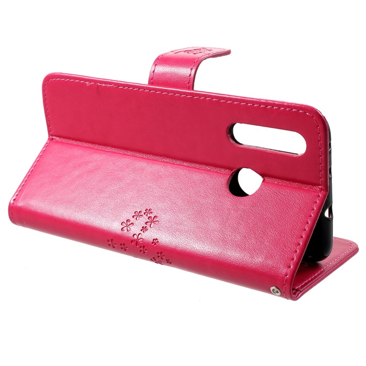 Imprint Tree Owl Wallet Leather Case for Huawei nova 4 - Rose-4