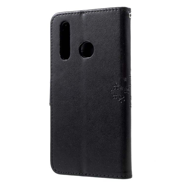 Imprint Tree Owl Wallet Leather Cover for Huawei nova 4 - Black-2