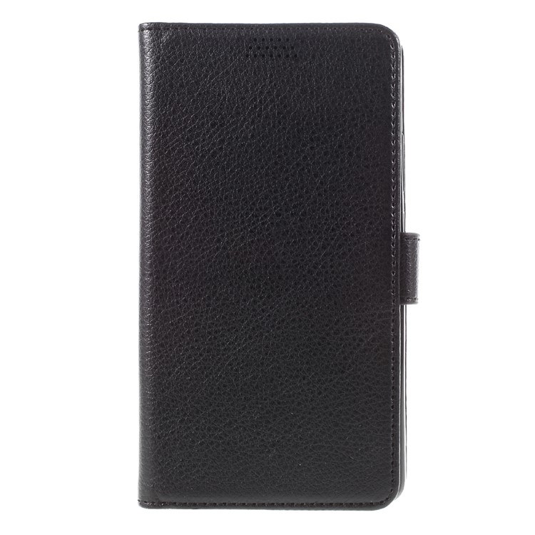 Lychee Skin Wallet Leather Stand Case for Huawei P9 Lite - Black-3