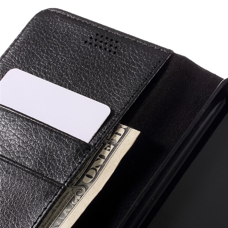 Lychee Skin Wallet Leather Stand Case for Huawei P9 Lite - Black-7