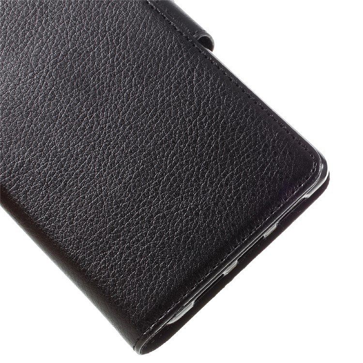 Lychee Skin Wallet Leather Stand Case for Huawei P9 Lite - Black-8