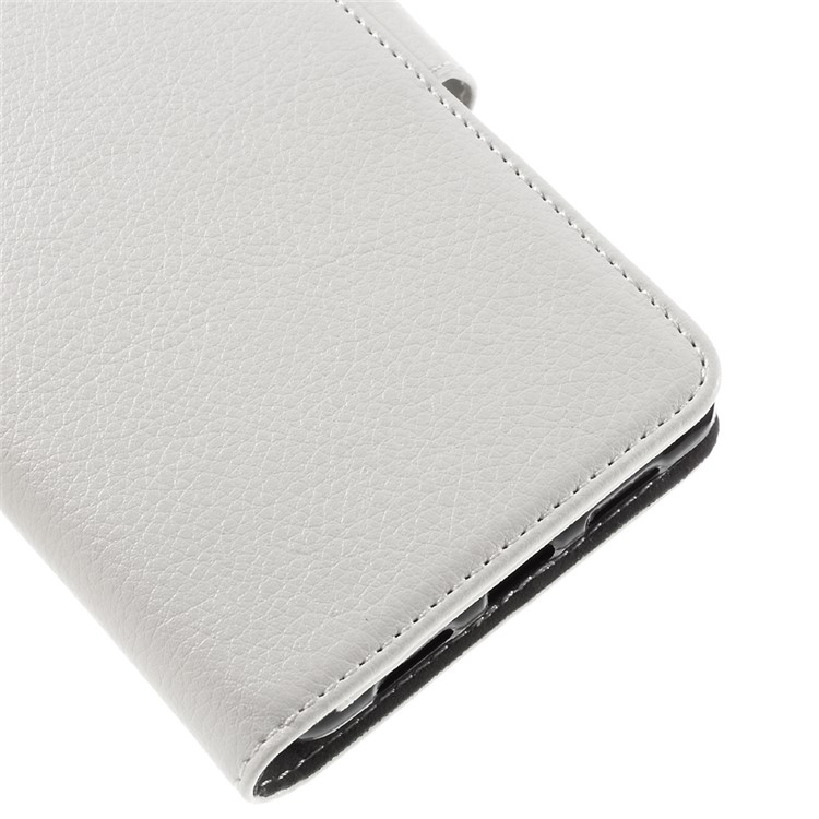 Lychee Skin Wallet Leather Stand Cover for Huawei P9 Lite - White-8