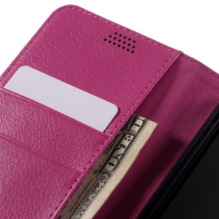 Lychee Skin Wallet Leather Cover Case for Huawei P9 Lite - Rose-7