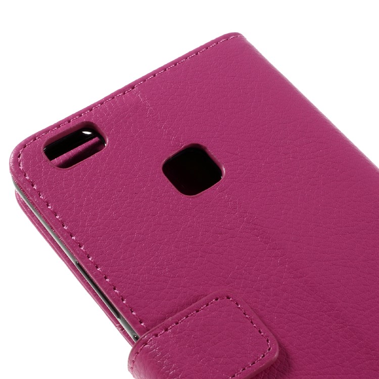 Lychee Skin Wallet Leather Cover Case for Huawei P9 Lite - Rose-9