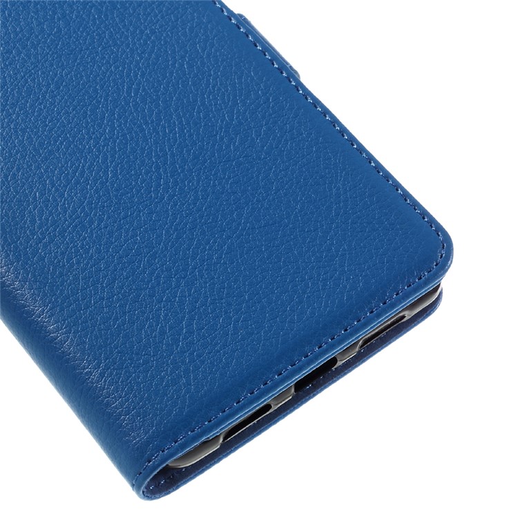 Lychee Skin PU Leather Stand Case for Huawei P9 Lite - Blue-8