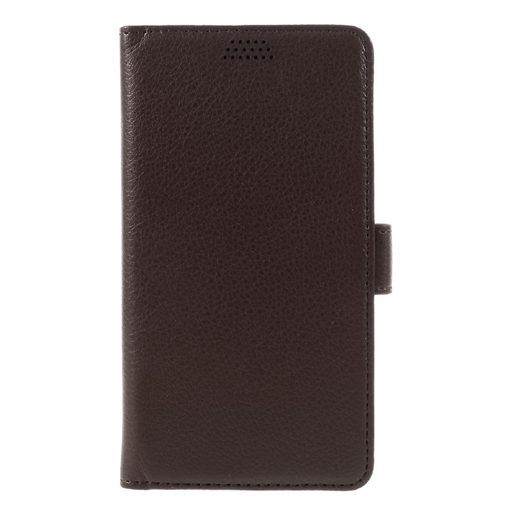 Lychee Skin Leather Stand Case with Card Slots for Huawei P9 Lite - Brown-3