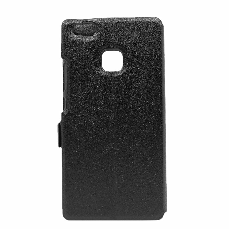 Dual View Windows Silk Texture Leder Stand Case für Huawei P9 Lite - Schwarz-3