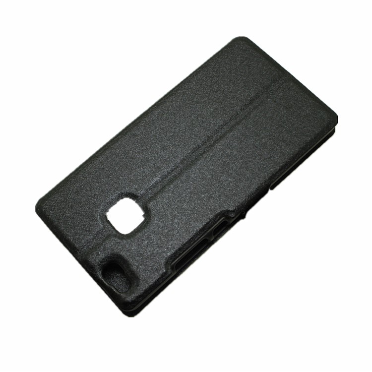 Dual View Windows Silk Texture Leder Stand Case für Huawei P9 Lite - Schwarz-7
