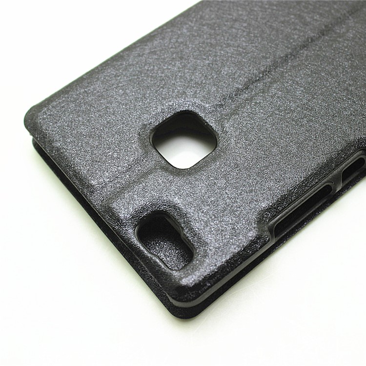 Dual View Windows Silk Texture Leder Stand Case für Huawei P9 Lite - Schwarz-8