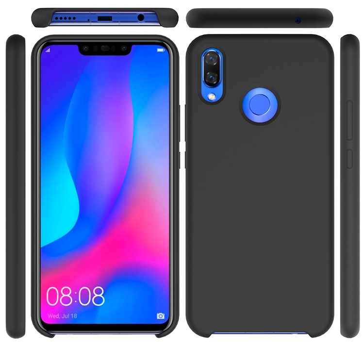 Liquid Silicone Protector Case for Huawei nova 3i / P Smart+ - Black-5