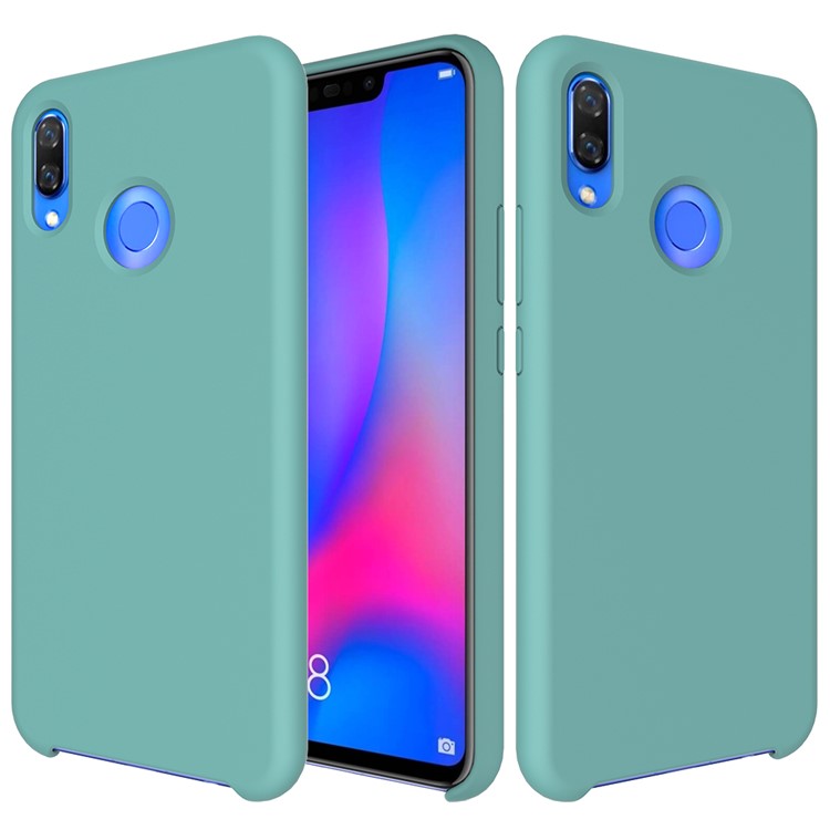 Liquid Silicone Protector Mobile Phone Case for Huawei nova 3i / P Smart+ - Cyan-1
