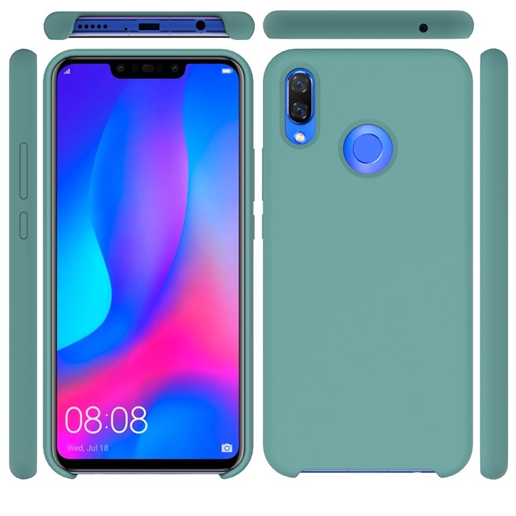 Liquid Silicone Protector Mobile Phone Case for Huawei nova 3i / P Smart+ - Cyan-5