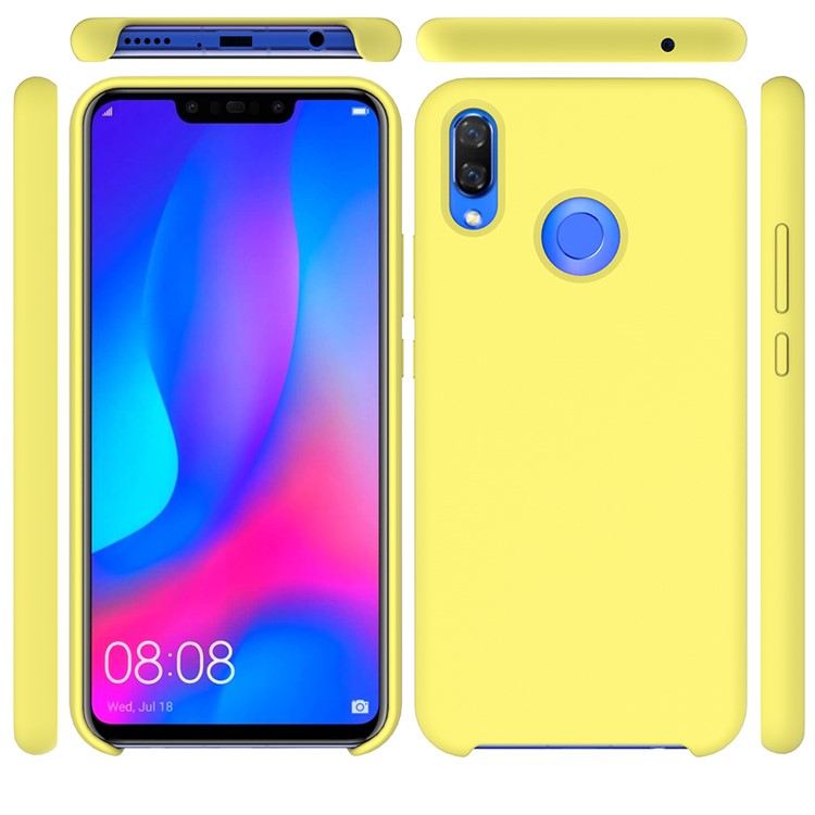 Liquid Silicone Protector Cell Phone Case for Huawei nova 3i / P Smart+ - Yellow-5