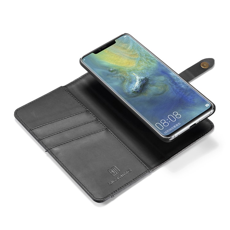 DG.MING Detachable 2 in 1 Split Leather Wallet Case for Huawei Mate 20 Pro - Black-13