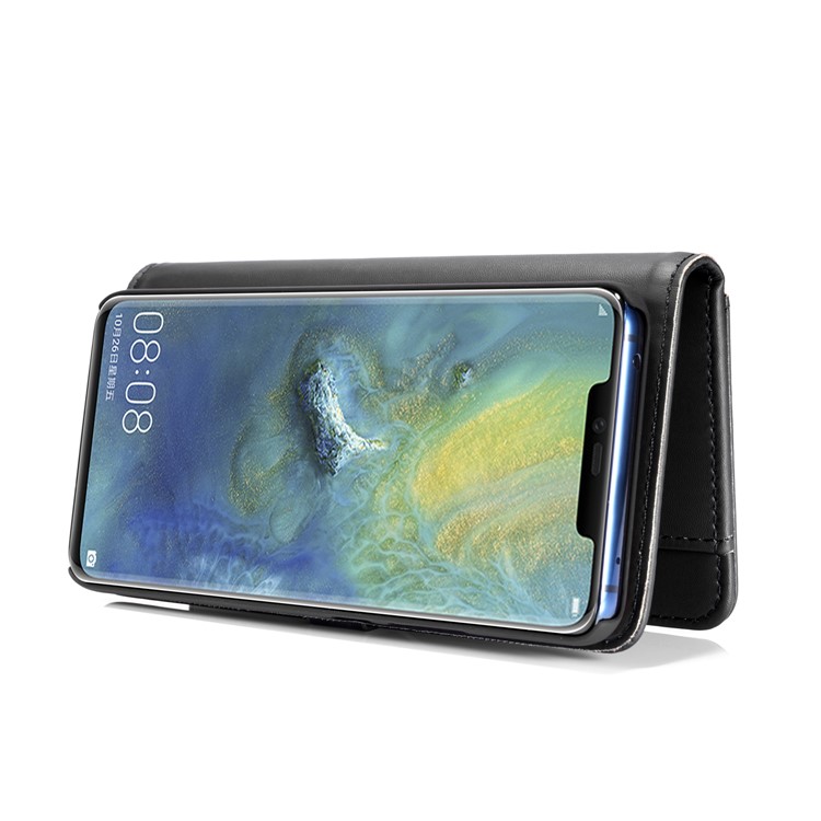 DG.MING Detachable 2 in 1 Split Leather Wallet Case for Huawei Mate 20 Pro - Black-8