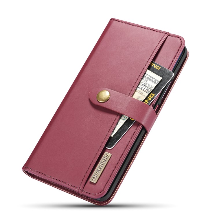 DG.MING Detachable 2 in 1 Split Leather Wallet Cover for Huawei Mate 20 Pro - Red-11