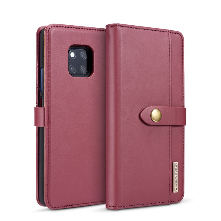 DG.MING Detachable 2 in 1 Split Leather Wallet Cover for Huawei Mate 20 Pro - Red-2