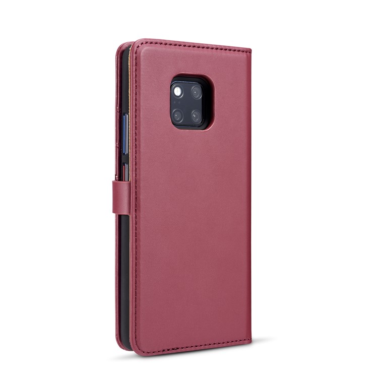 DG.MING Detachable 2 in 1 Split Leather Wallet Cover for Huawei Mate 20 Pro - Red-7