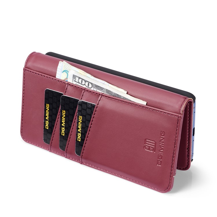 DG.MING Detachable 2 in 1 Split Leather Wallet Cover for Huawei Mate 20 Pro - Red-9