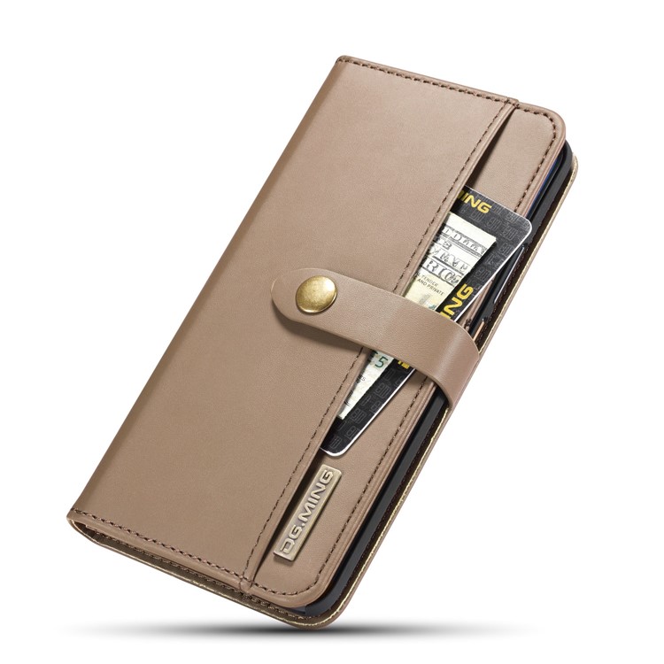 DG.MING Split Leather Wallet Case + Detachable PC Hard Shell for Huawei Mate 20 Pro - Brown-11
