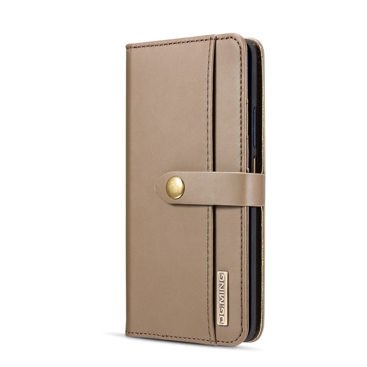 DG.MING Split Leather Wallet Case + Detachable PC Hard Shell for Huawei Mate 20 Pro - Brown-3