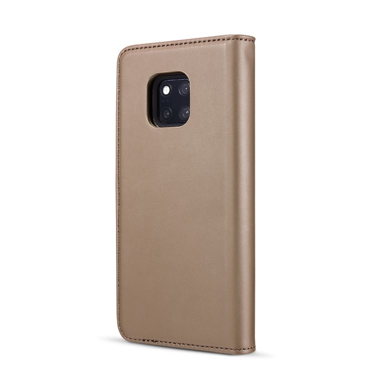 DG.MING Split Leather Wallet Case + Detachable PC Hard Shell for Huawei Mate 20 Pro - Brown-4