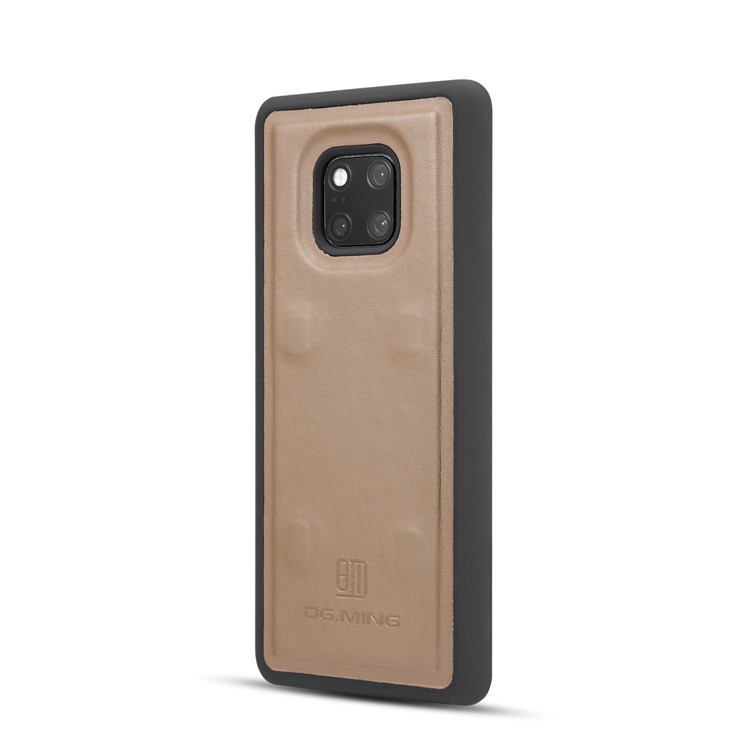 DG.MING Split Leather Wallet Case + Detachable PC Hard Shell for Huawei Mate 20 Pro - Brown-5