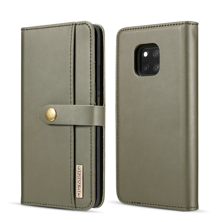 DG.MING Split Leather Wallet Cover + Detachable PC Phone Casing for Huawei Mate 20 Pro - Green-1