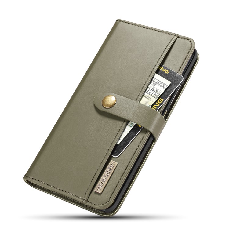DG.MING Split Leather Wallet Cover + Detachable PC Phone Casing for Huawei Mate 20 Pro - Green-11