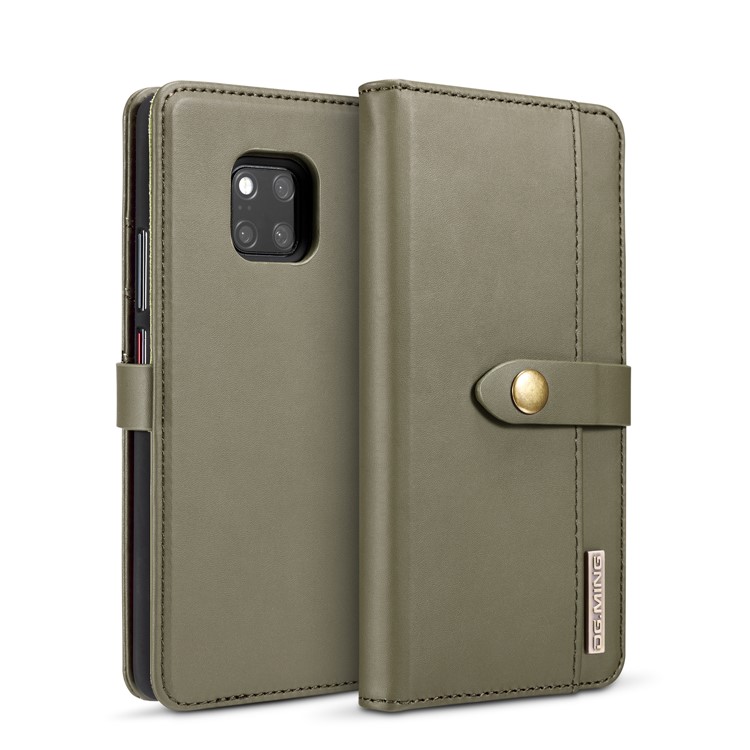 DG.MING Split Leather Wallet Cover + Detachable PC Phone Casing for Huawei Mate 20 Pro - Green-2