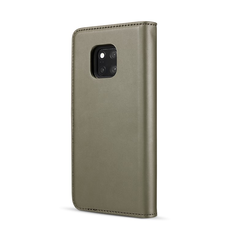 DG.MING Split Leather Wallet Cover + Detachable PC Phone Casing for Huawei Mate 20 Pro - Green-4