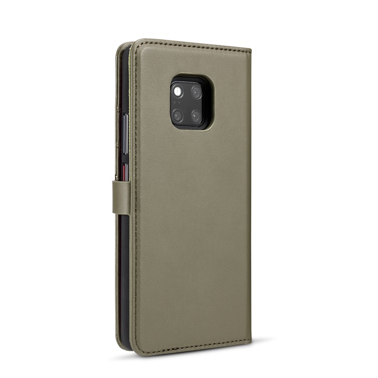 DG.MING Split Leather Wallet Cover + Detachable PC Phone Casing for Huawei Mate 20 Pro - Green-7