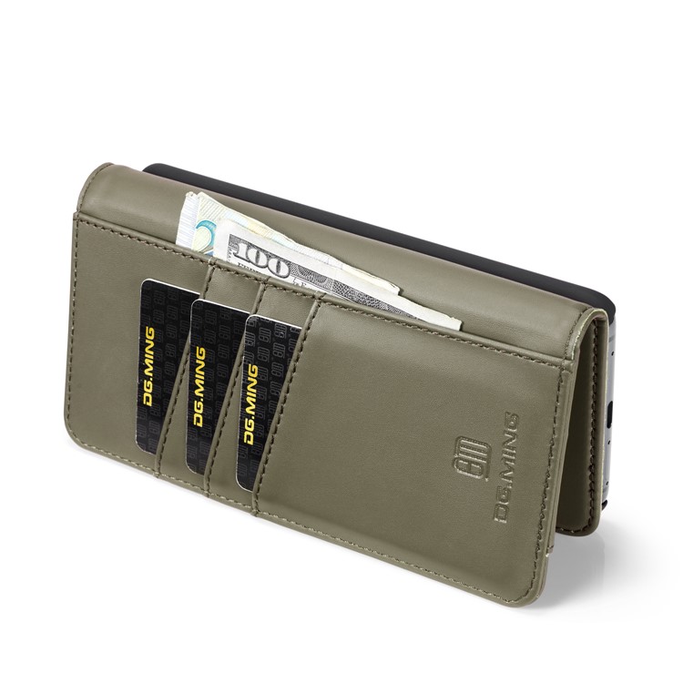 DG.MING Split Leather Wallet Cover + Detachable PC Phone Casing for Huawei Mate 20 Pro - Green-9