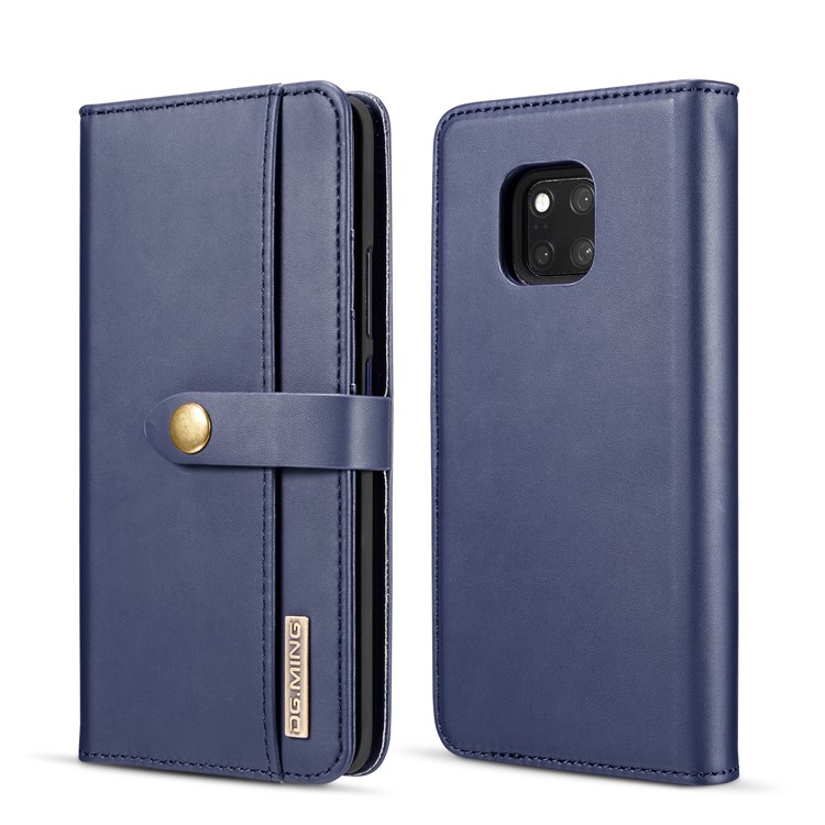 DG.MING Split Leather Wallet Cover + Detachable PC Mobile Phone Shell for Huawei Mate 20 Pro - Blue-1