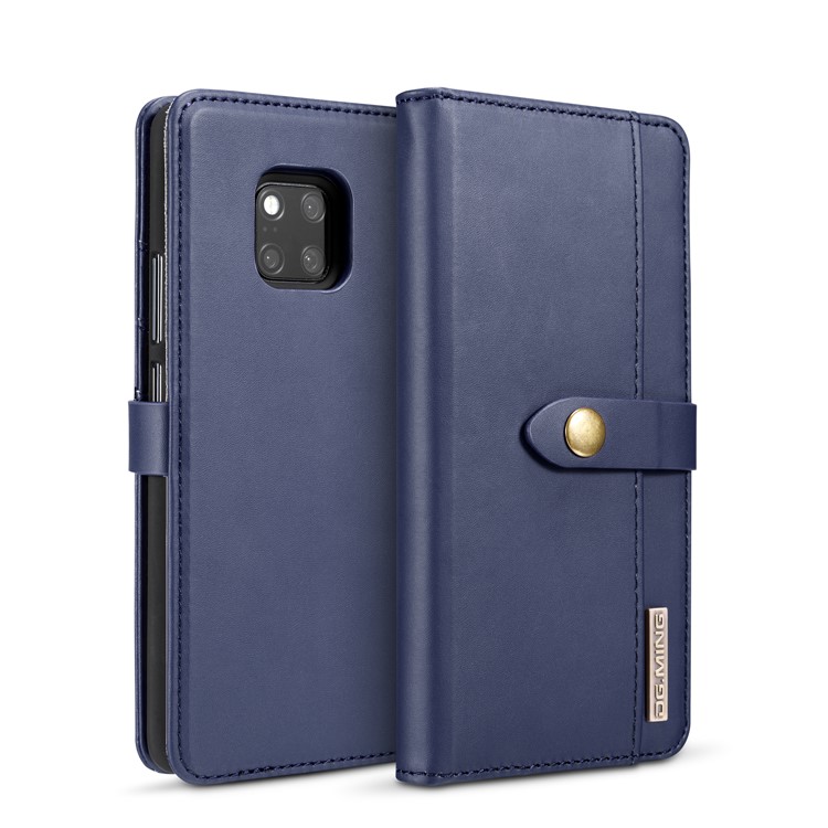DG.MING Split Leather Wallet Cover + Detachable PC Mobile Phone Shell for Huawei Mate 20 Pro - Blue-2