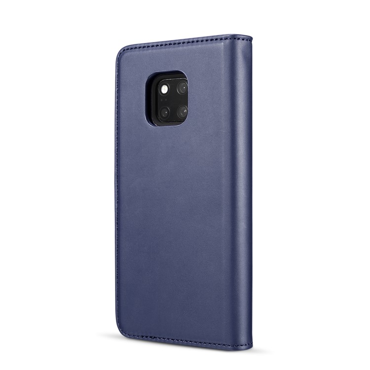 DG.MING Split Leather Wallet Cover + Detachable PC Mobile Phone Shell for Huawei Mate 20 Pro - Blue-4