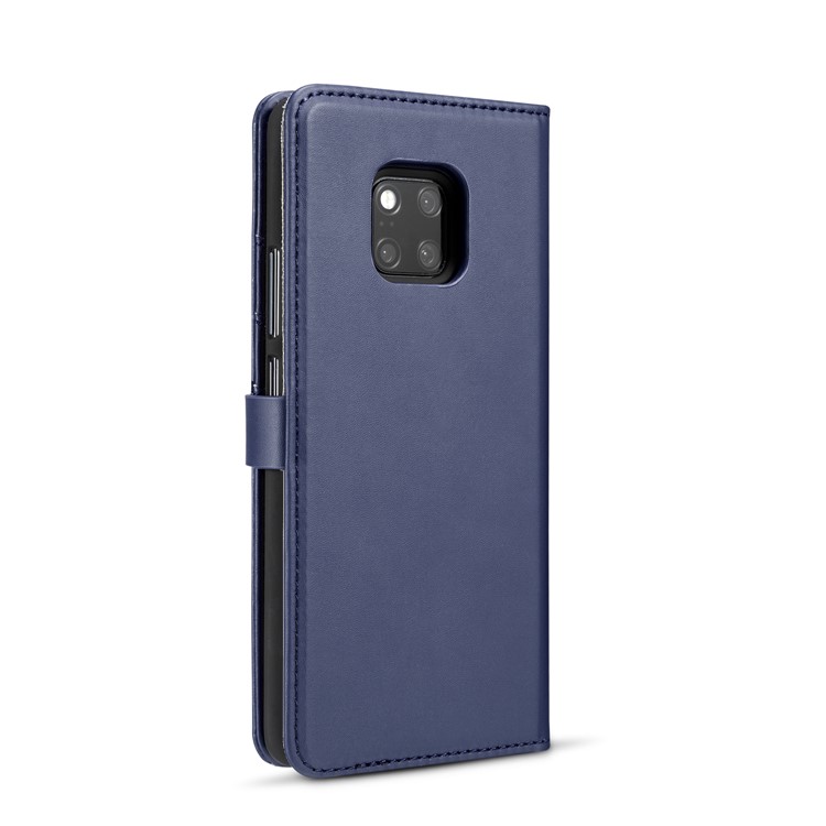 DG.MING Split Leather Wallet Cover + Detachable PC Mobile Phone Shell for Huawei Mate 20 Pro - Blue-7