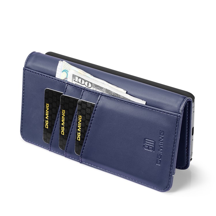 DG.MING Split Leather Wallet Cover + Detachable PC Mobile Phone Shell for Huawei Mate 20 Pro - Blue-9