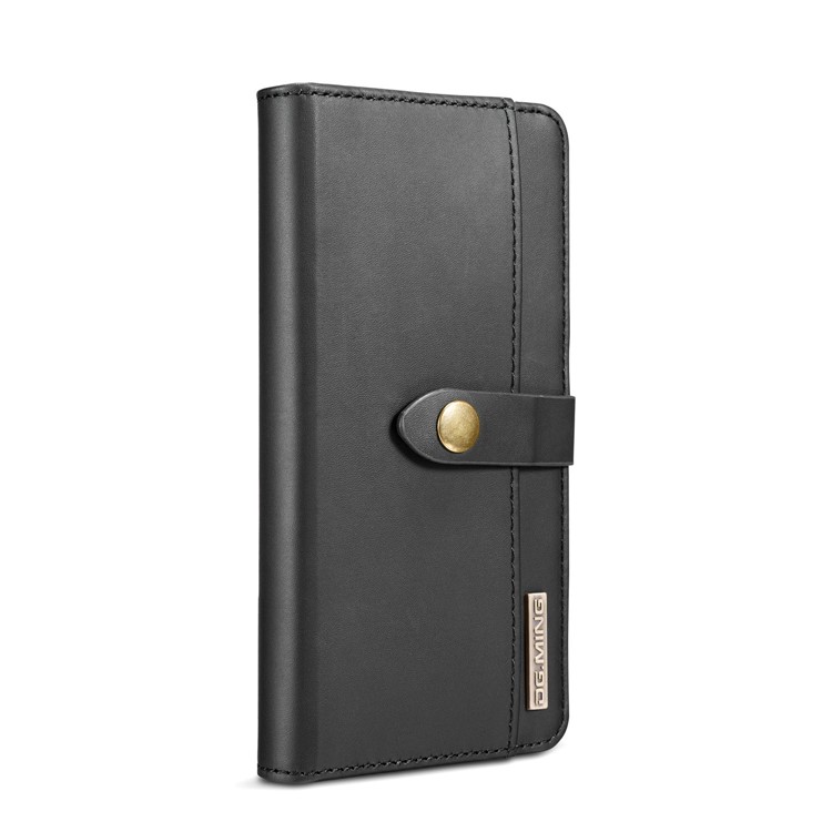 DG.MING Split Leather Wallet Cover + Detachable PC Phone Case for Huawei P20 Pro - Black-6