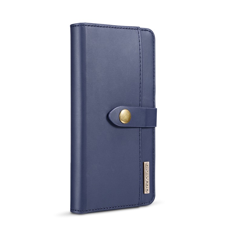 DG.MING Split Leather Wallet Cover + Detachable PC Phone Shell for Huawei P20 Pro - Blue-6