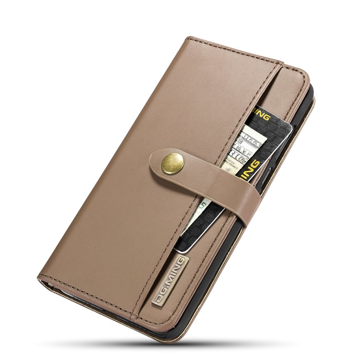 DG.MING Split Leather Wallet Cover + Detachable PC Mobile Shell for Huawei P20 Pro - Brown-11
