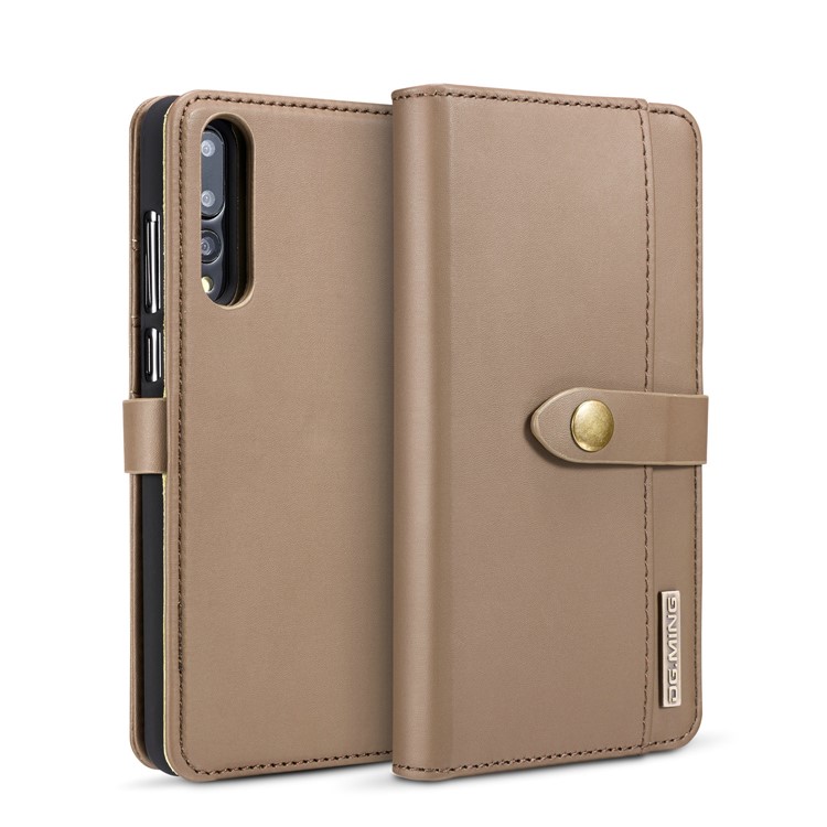 DG.MING Split Leather Wallet Cover + Detachable PC Mobile Shell for Huawei P20 Pro - Brown-2