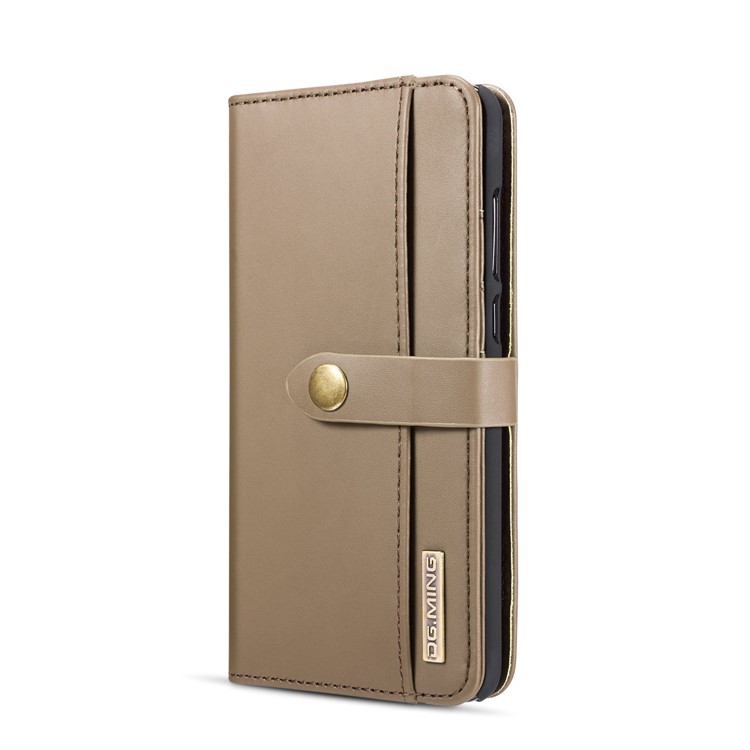 DG.MING Split Leather Wallet Cover + Detachable PC Mobile Shell for Huawei P20 Pro - Brown-3