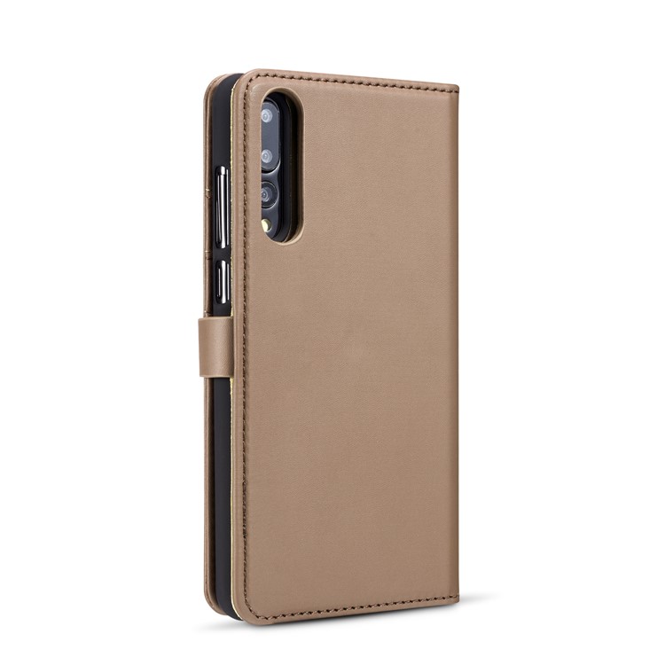 DG.MING Split Leather Wallet Cover + Detachable PC Mobile Shell for Huawei P20 Pro - Brown-7