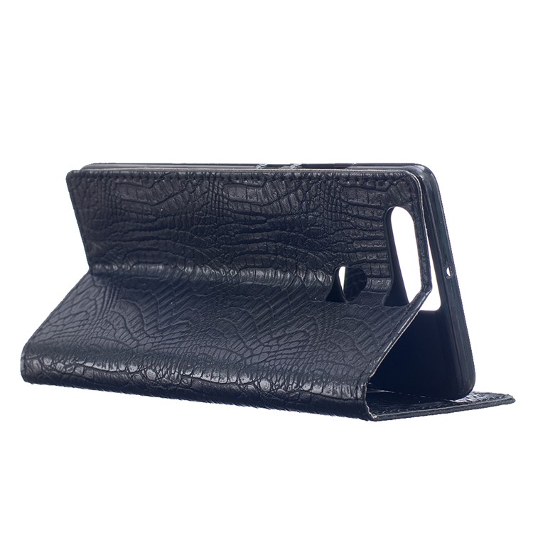 Croco Skin Wallet Leather Stand Case for Huawei P9 - Black-3