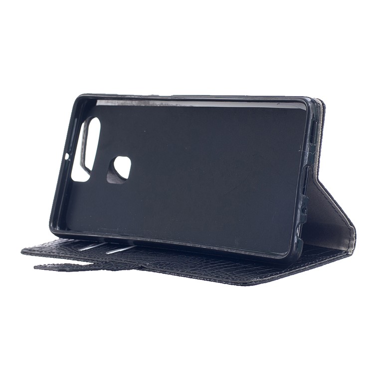 Croco Skin Wallet Leather Stand Case for Huawei P9 - Black-4