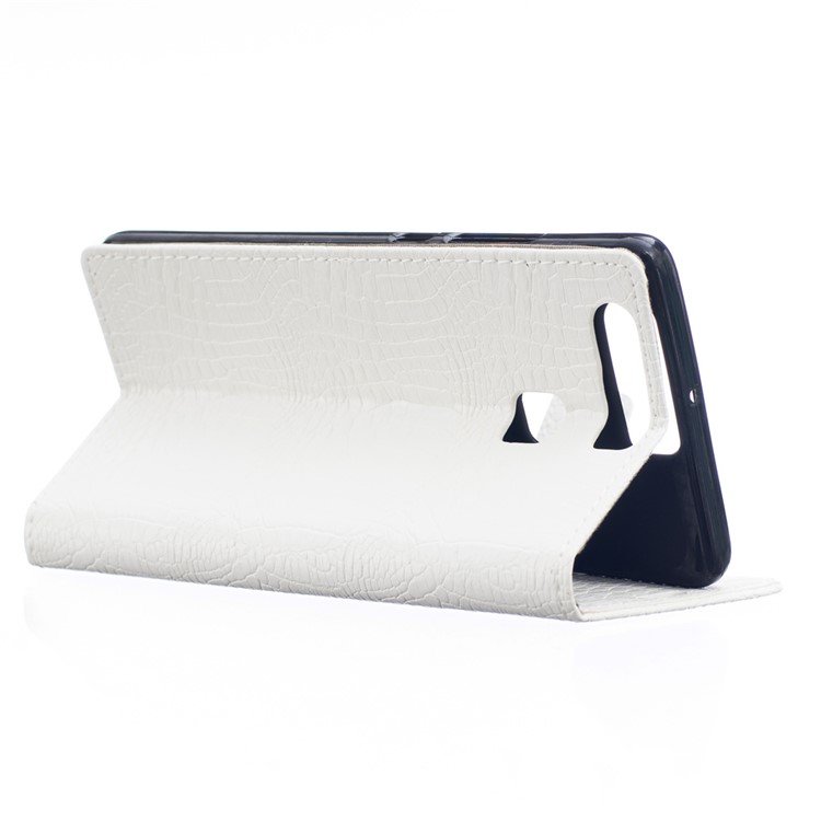 Croco Skin Wallet Leather Stand Cover for Huawei P9 - White-3