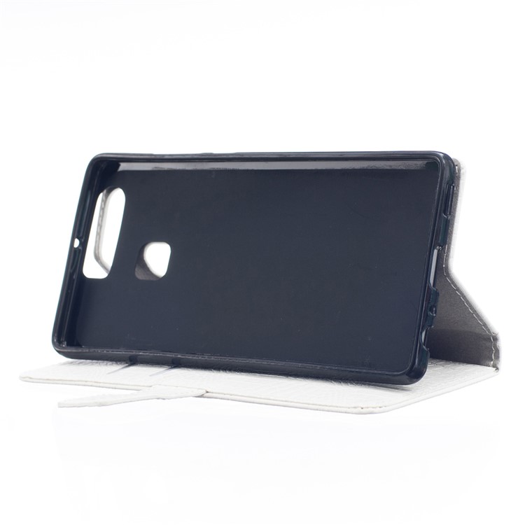 Croco Skin Wallet Leather Stand Cover for Huawei P9 - White-4