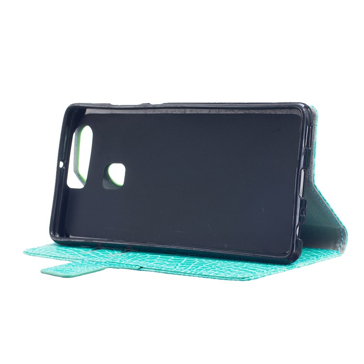 Croco Skin Phone Leather Stand Case for Huawei P9 - Cyan-4